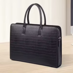 100% Genuine Leather Structured Office Bag With Password Lock