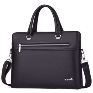 Double Zipper Structured Leather Bag