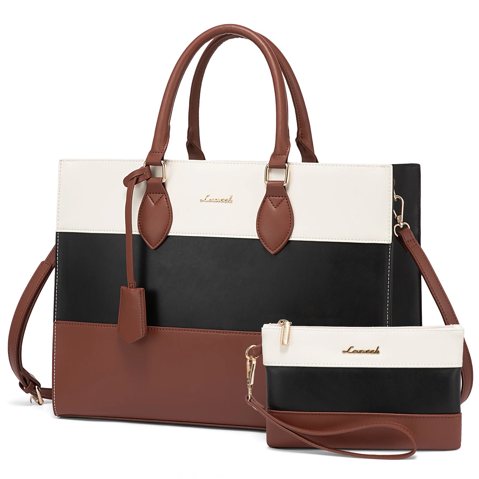 LOVEVOOK Women's Laptop Tote Bag with Clutch Purse