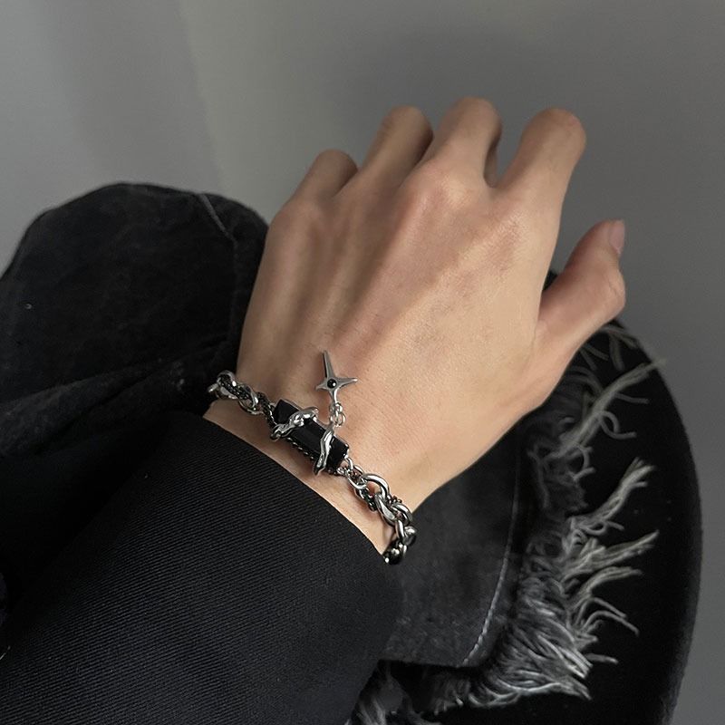 Faux Diamond Stone Woven Hand Chain