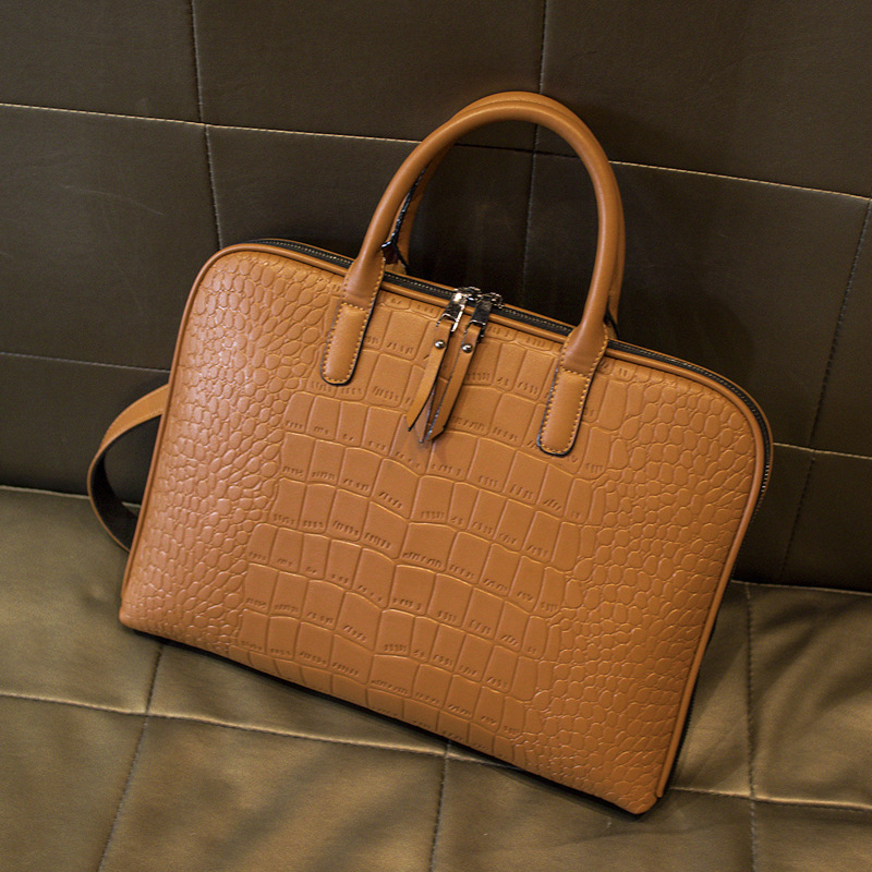 Sleek 180 Zip Down Croc Leather Work Bag